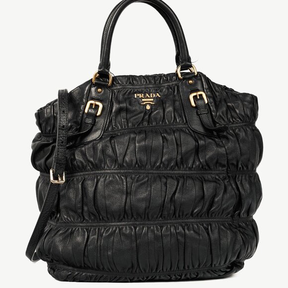 Prada Nero Nappa Gaufre Leather Tote - Picture 1 of 13